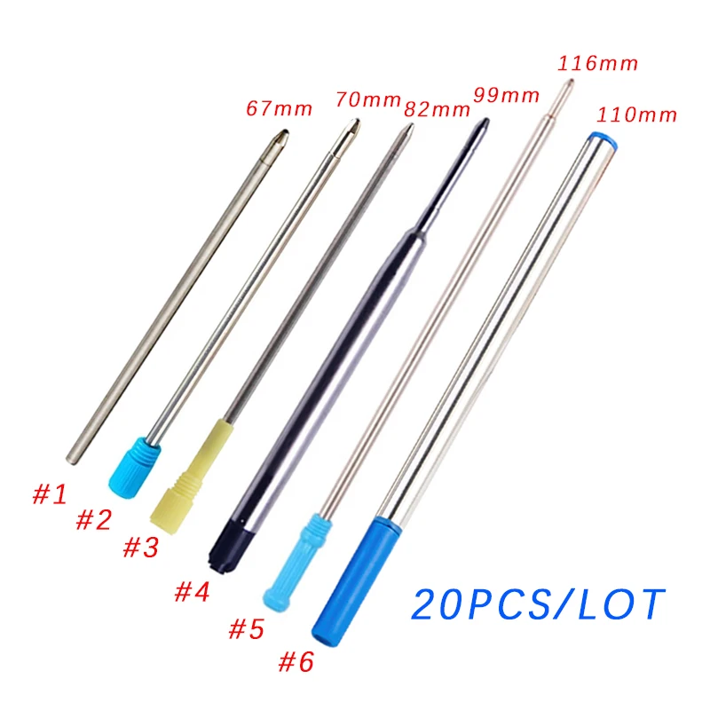 School Supplies - 10/20Pcs 펜 리필 다양한 금속 볼펜