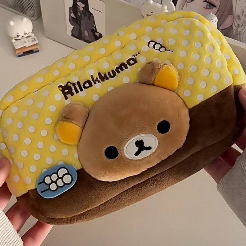 릴라쿠마 플러시 필통 일본식 폴카 도트 대용량 인스 스 - Aesthetic Large Pencil Case Pouch 리뷰 및 가격