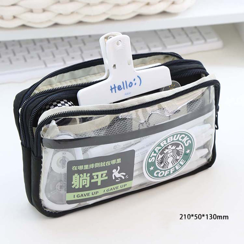 미학적인 학용품 대용량 펜 파우치 큰 필통 투명 다층  - Aesthetic Large Pencil Case Pouch 리뷰 및 가격